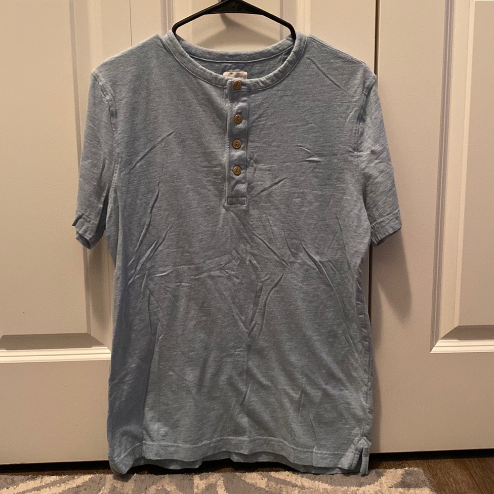 Merona Blue Half Button Shirt
